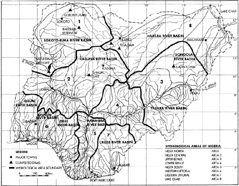 Mapa hidrologikoa nigeria