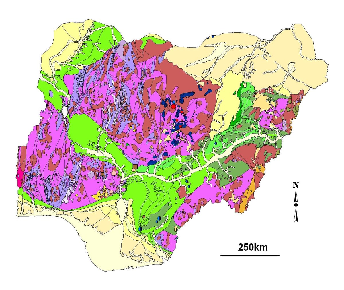 Mapa geologiko nigeria