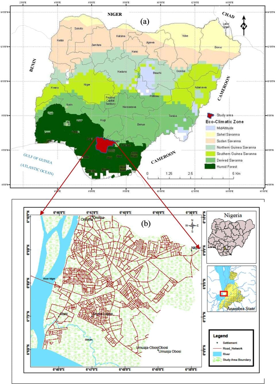 Mapa nigeria erakutsiz landaretza gerrikoak