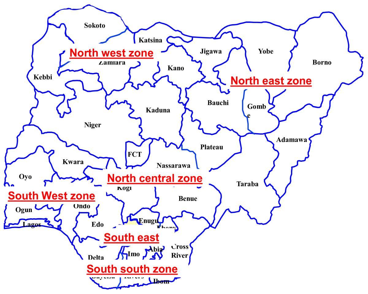 mapa nigeria erakutsiz sei eremu geopolitiko