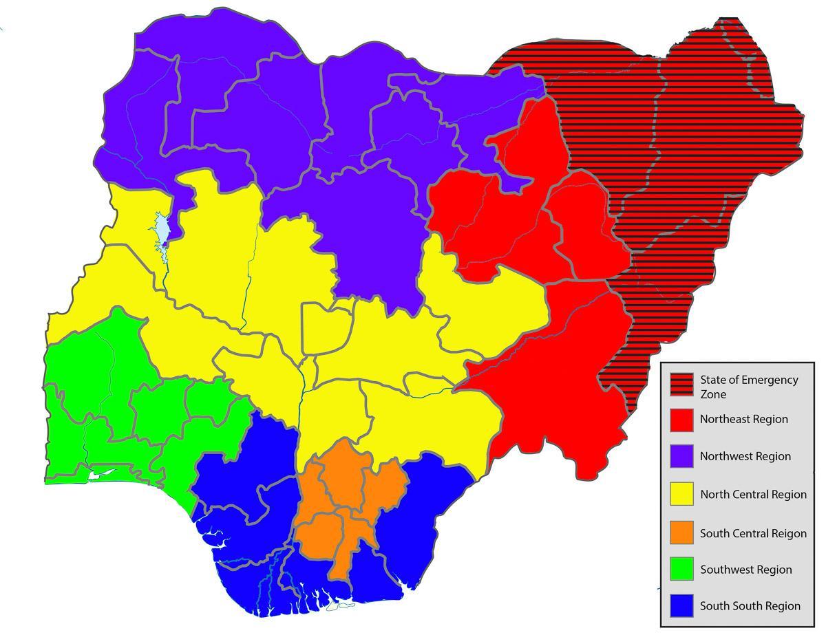 mapa nigeria erakutsiz guztiak states