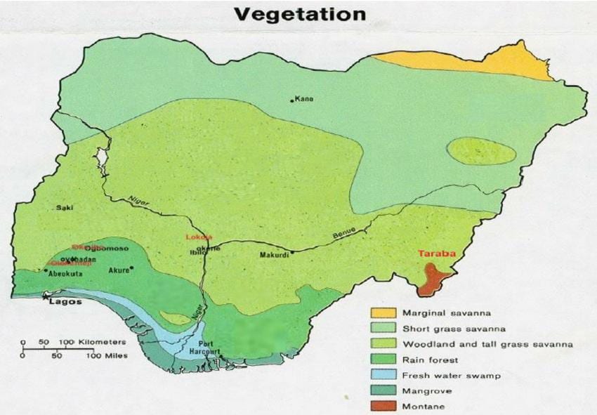 mapa nigeria erakutsiz landaretza