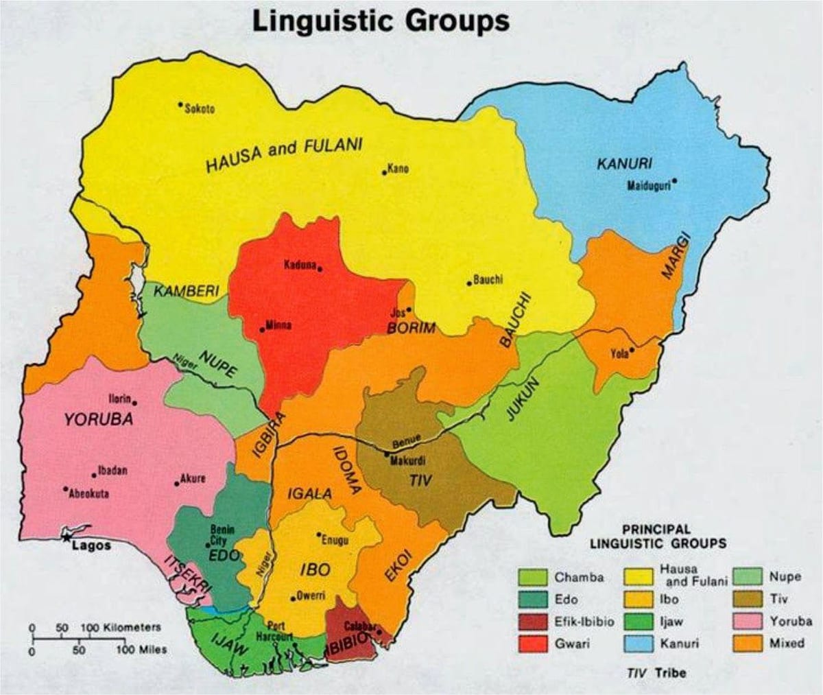 Mapa tribu nigerian