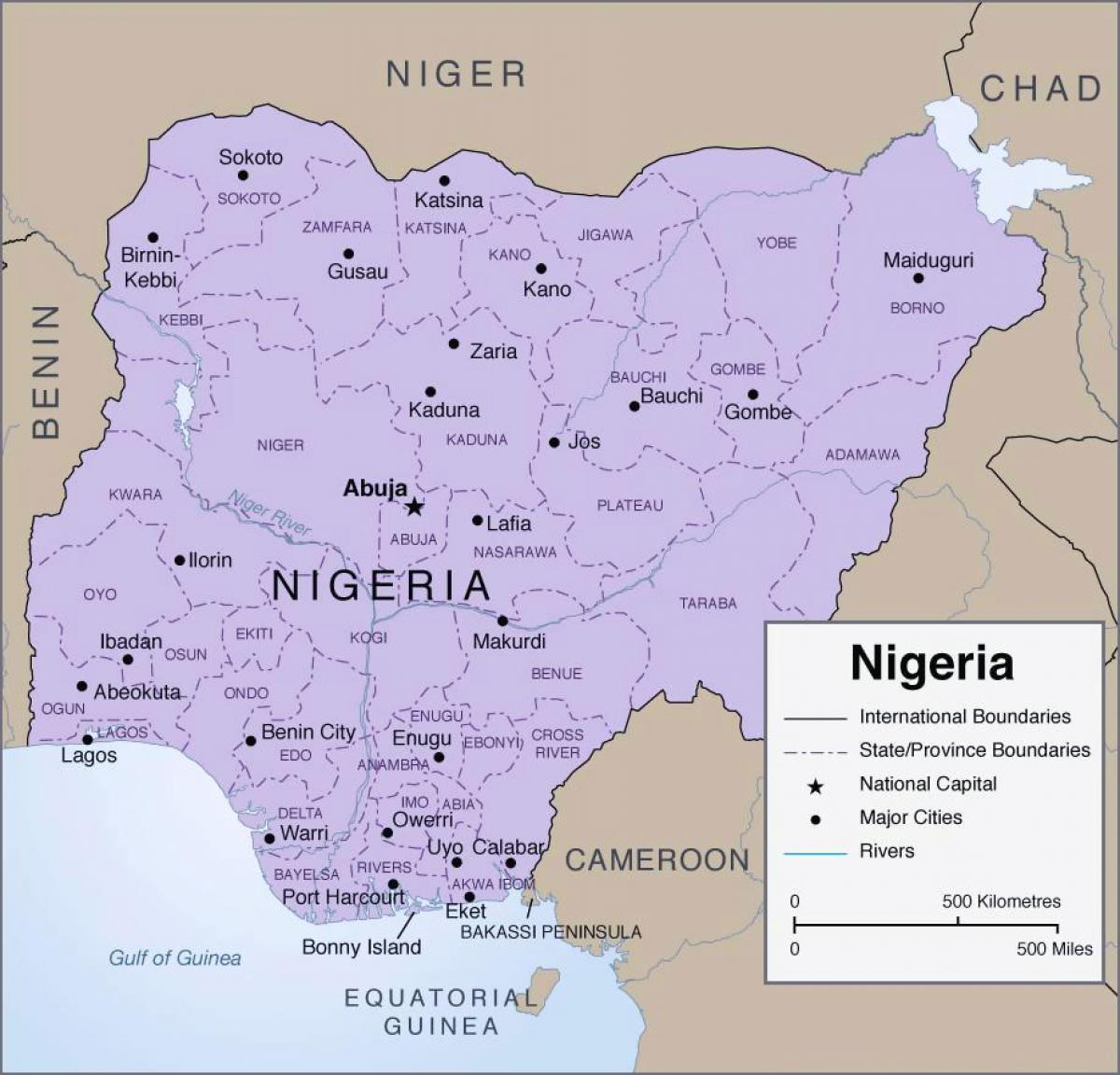 Mapa zehatza nigeria