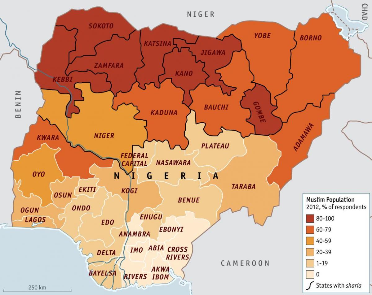 Mapa nigeria erlijioa