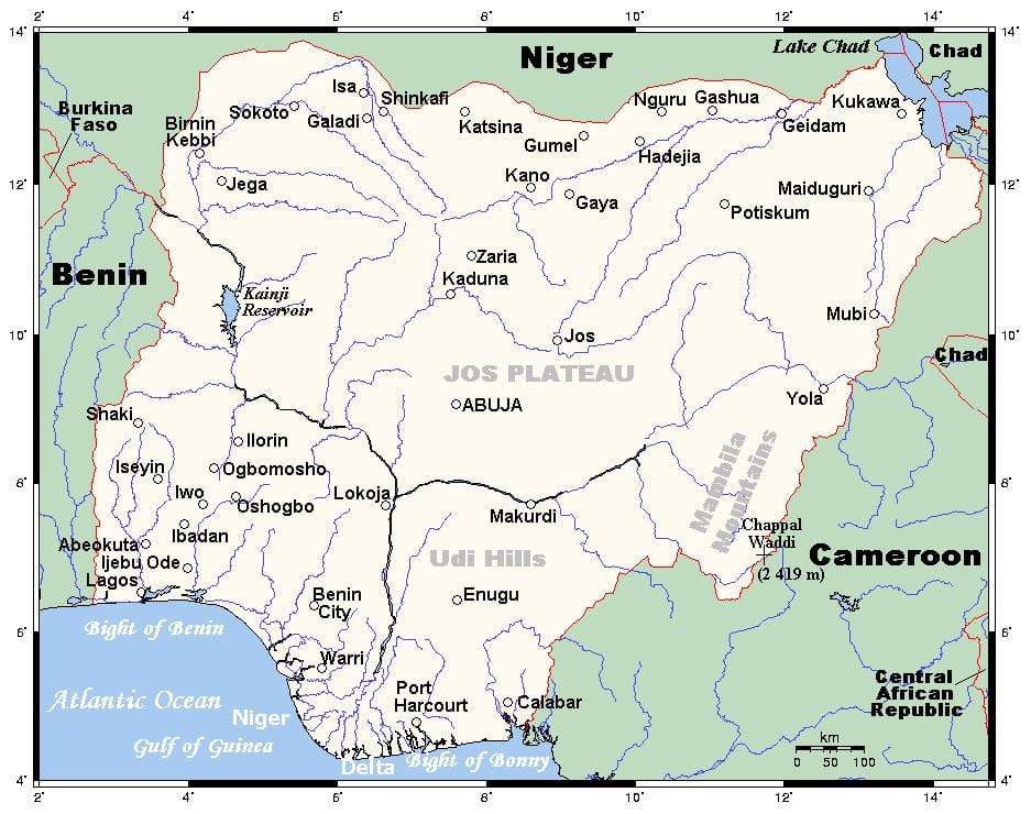ibaiak nigeria mapa