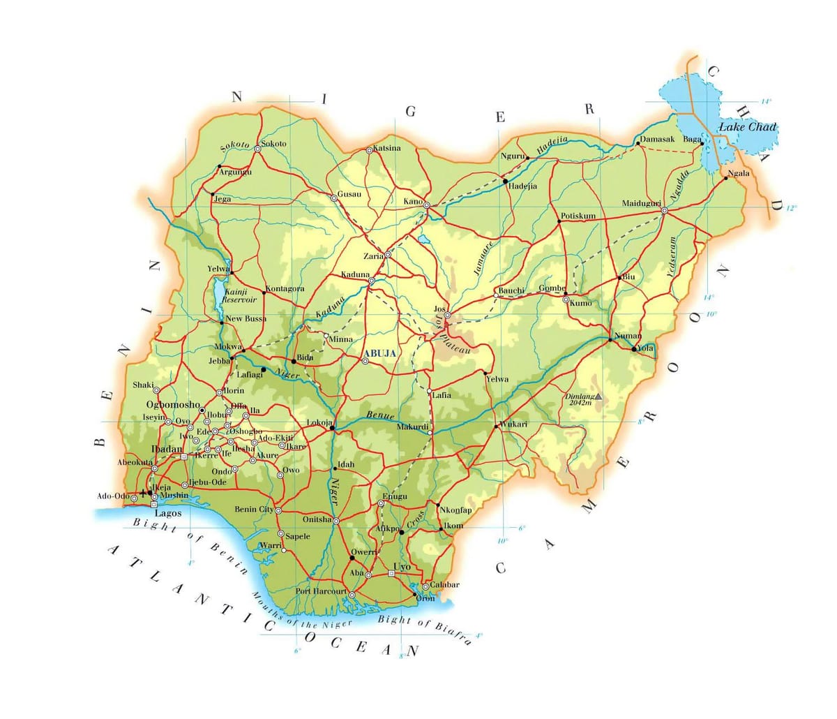 Mapa nigeria kota