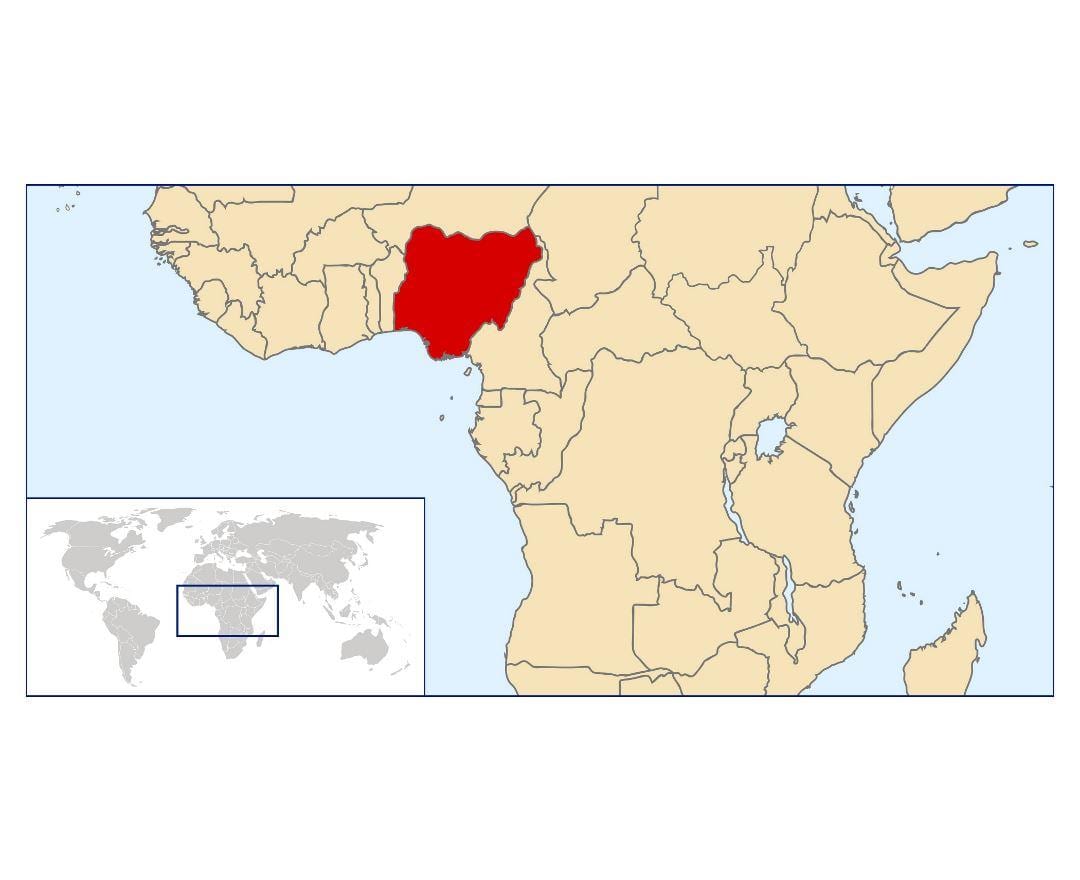 nigeria kokapena munduko mapa