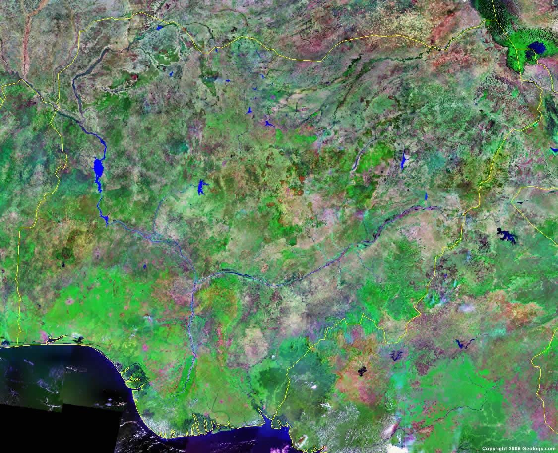 Mapa nigeria mendiak