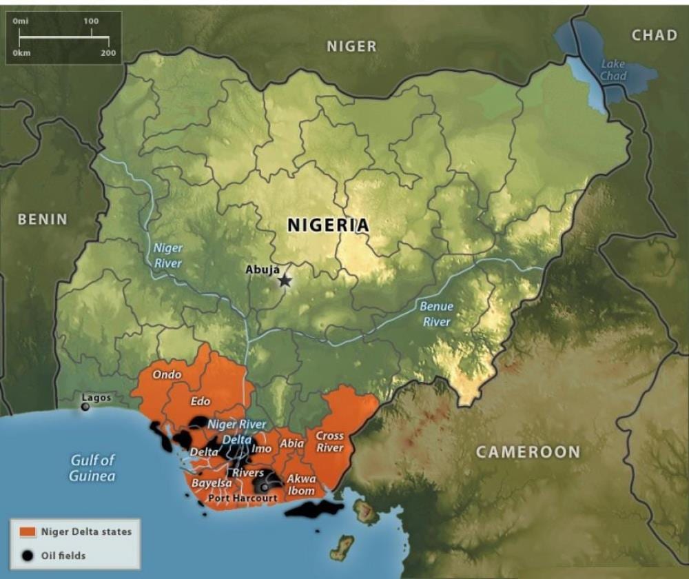 Mapa nigeria olioa