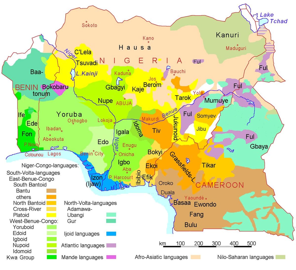 nigeria hizkuntza mapa