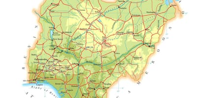 Mapa fisikoa nigeria