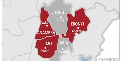 Mapa hego-ekialdeko nigeria