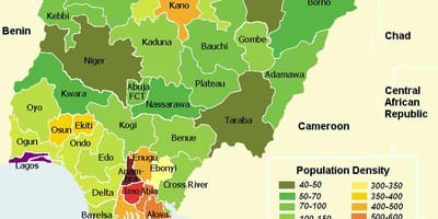 Mapa nigeria erakutsiz biztanleriaren banaketa