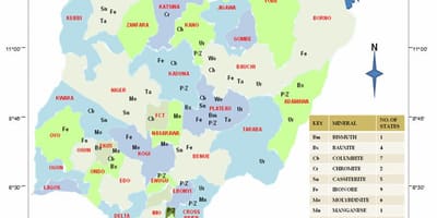 Mapa nigeria erakutsiz mineral baliabideak