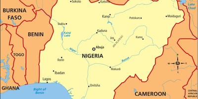 Mapa nigeria erakutsiz niger ibaiaren eta benue