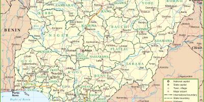 Mapa nigeria erakutsiz errepide garrantzitsu