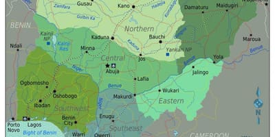 Nigeria eskualdeko mapa