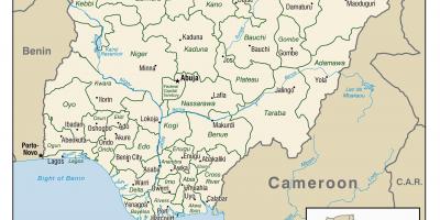 Mapa nigeria dituzten hiriak