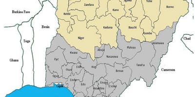 Mapa iparraldeko nigerian states