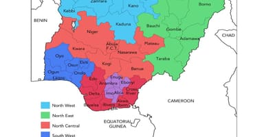 Mapa nigeria erakutsiz geopolitiko tokiak