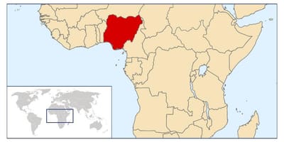 Nigeria kokapena munduko mapa