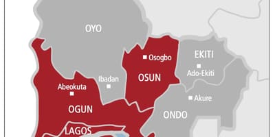 Mendebaldean nigeria mapa